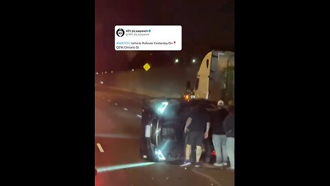 Vehicle Rollover On Qew