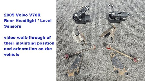 2005 Volvo V70R rear headlight level sensor - mounting position on vehicle
