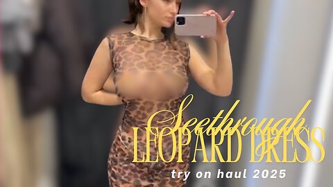 Transparent Leopard Dress Try on Haul l NO BRA Try On I Try on Haul 2025