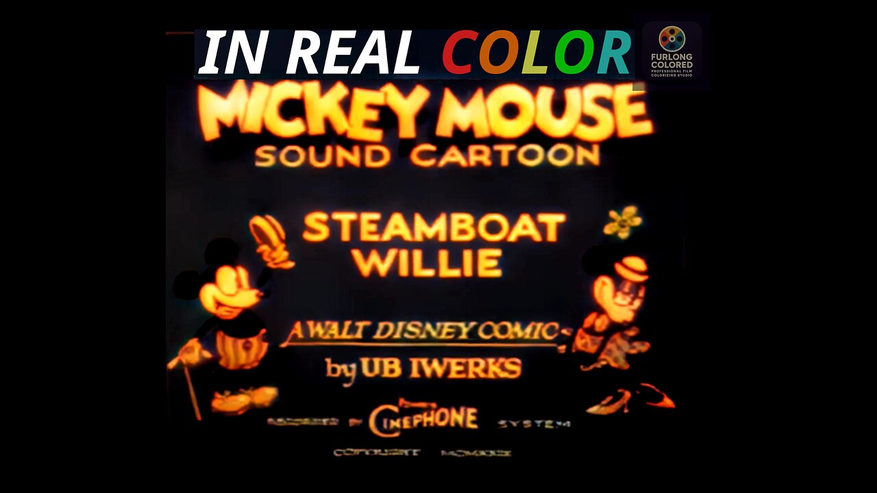 🚢 Steamboat Willie (1928) — Mickey Mouse — In Real Color — Full Cartoon