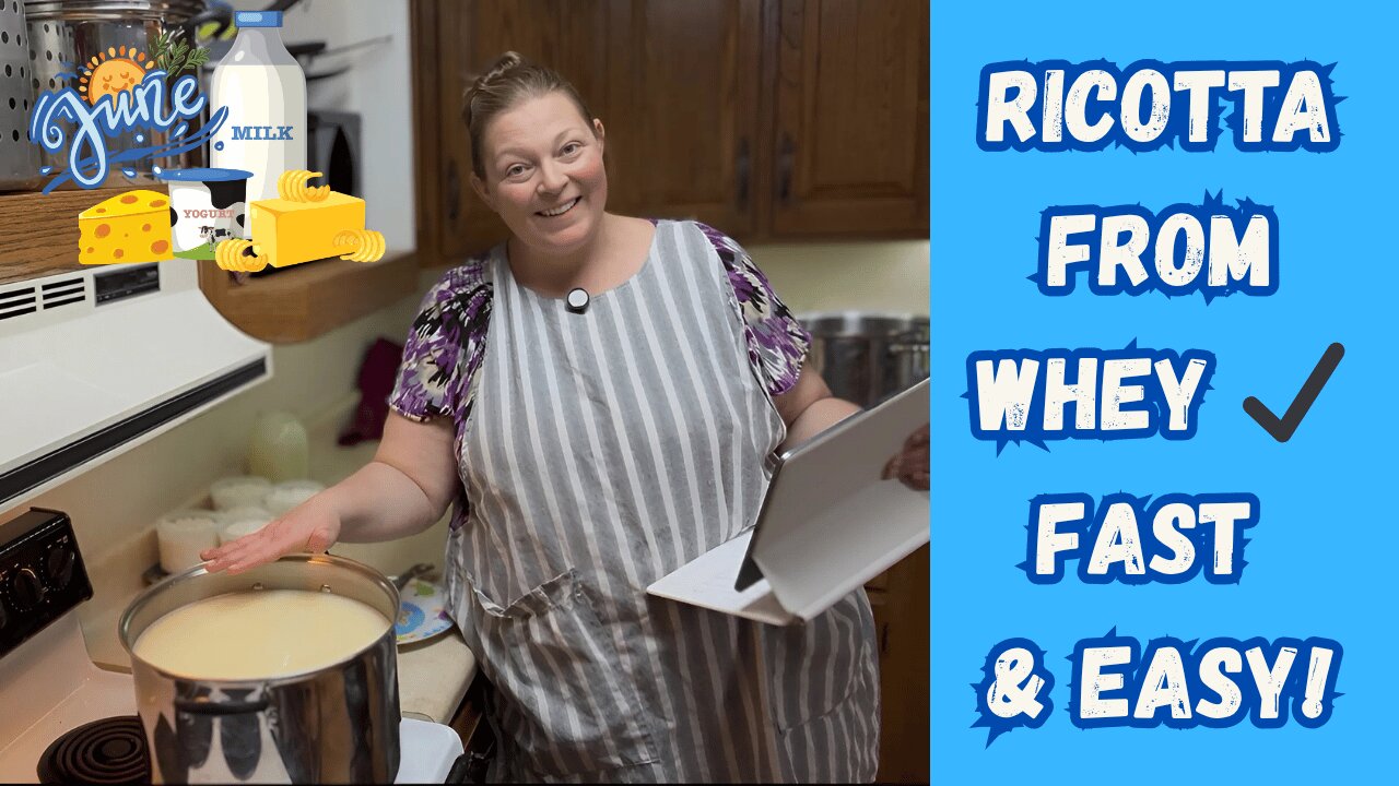 How to Make Fast & Easy Ricotta from Leftover Whey | No Waste Goat Milk Cheese!