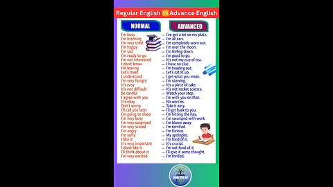 Regular English 🆚 ADVANCE English vocabulary you need to know #english #vocabulary #shorts