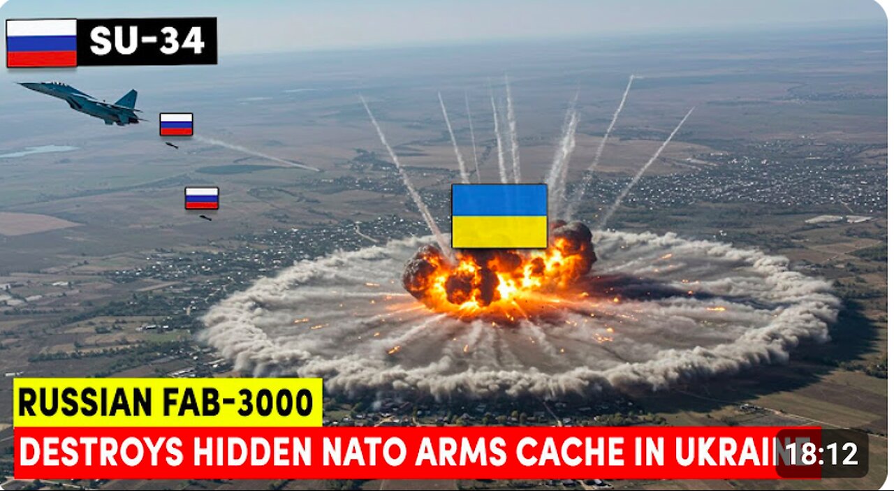 UAV WARFARE - Russian FAB-3000 Strike Destroys Hidden NATO Arms Cache in Ukraine