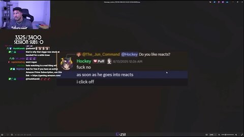 Lowtiergod Bans a sub over telling someone he cuts off his stream when he goes to reacts.