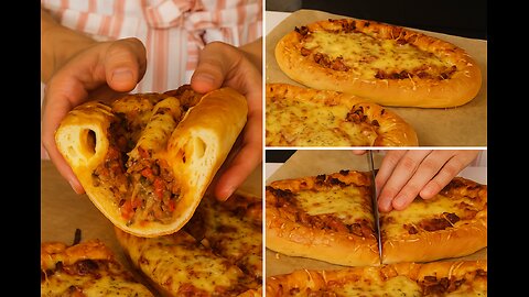 Easy Stuffed Crust Beef Bread🔥