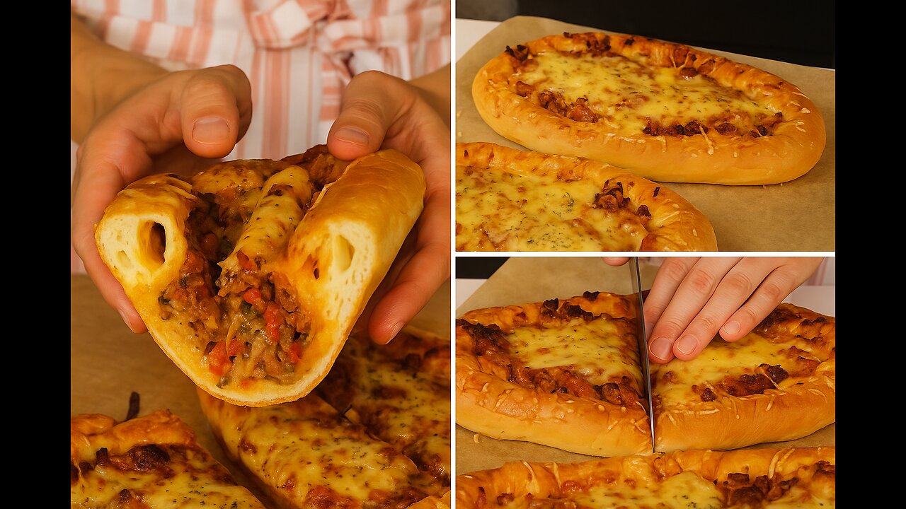 Easy Stuffed Crust Beef Bread🔥