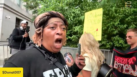 MTA Lady CHECK Britney Spears Protesters at The Diddy Trial.