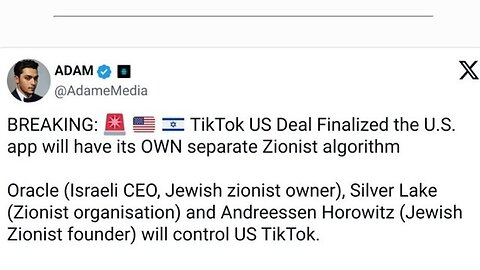 "1948'ERS" SEIZES CONTROL OF TIC TOK ALGORITHM IN AMERICA: MORE CENSORSHIP COMING