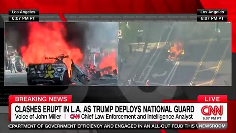 LA Rioters Brandish 'Head' Of Trump, Set Waymo Cars On Fire; Even CNN Admits There's A Problem