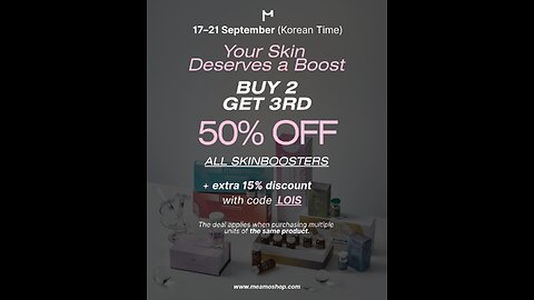 Sale Skin Booster Meamoshop code LOIS 💗💗💗September 17-21