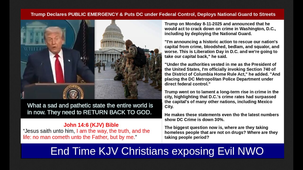 Trump Declares PUBLIC EMERGENCY & Puts DC under Federal Control, Deploys National Guard to Streets