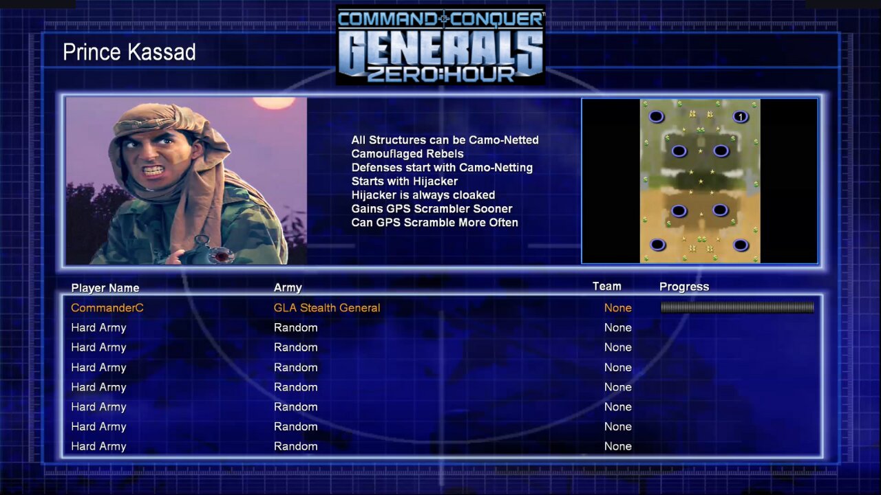 Command & Conquer: Generals Zero Hour - 1 Player vs 7 Hard AI (Random) - Part 6