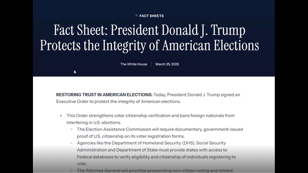 Implications of Trump's Election Integrity Executive Order of 3-25-25