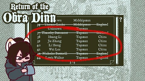 Livestream of Return of the Obra Dinn 6/12/2025