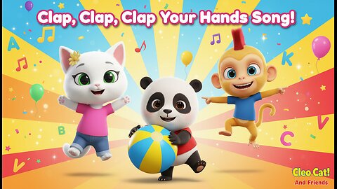 🌟 Clap Your Hands Song! 🎵 | Fun Nursery Rhyme for Toddlers & Kids | CleoCatandFriends ✨