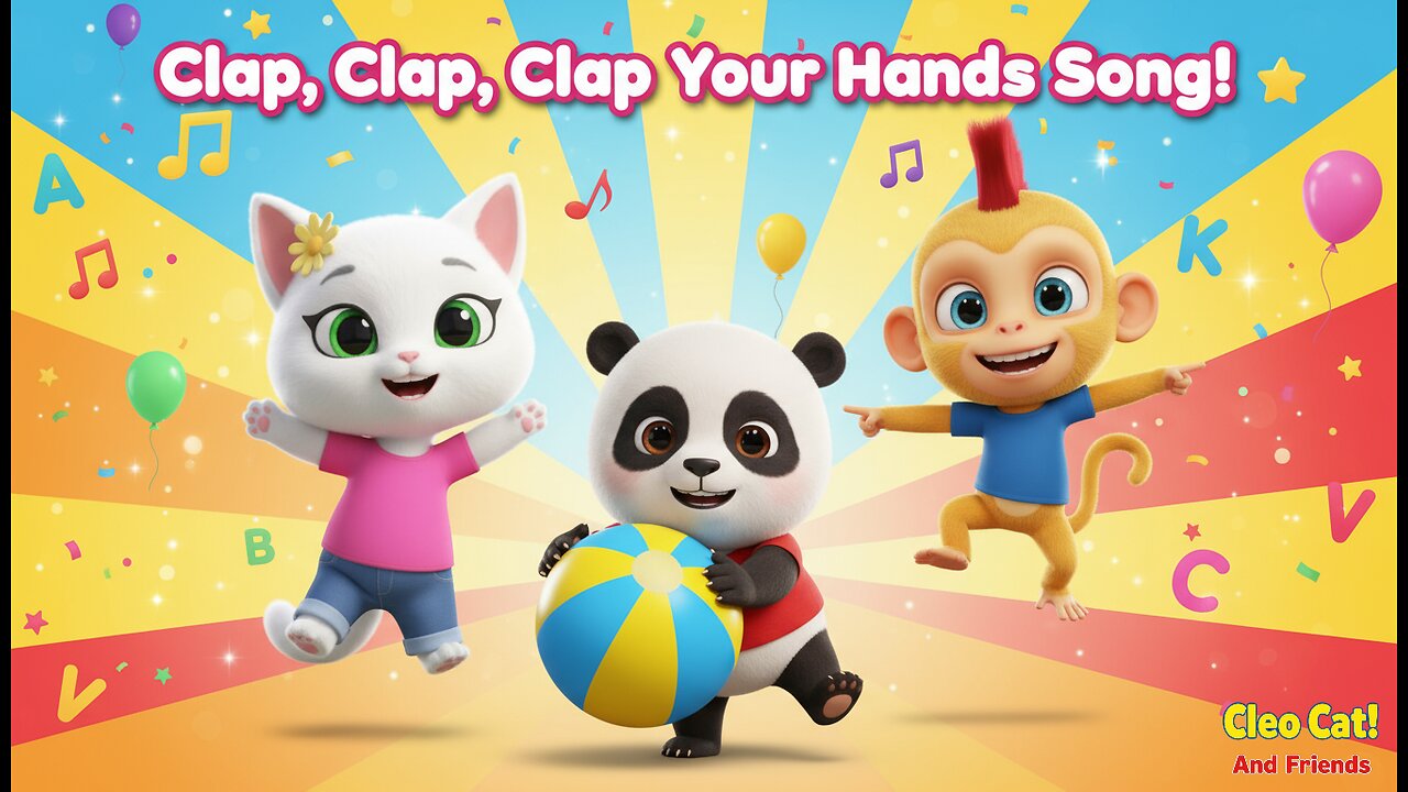 🌟 Clap Your Hands Song! 🎵 | Fun Nursery Rhyme for Toddlers & Kids | CleoCatandFriends ✨