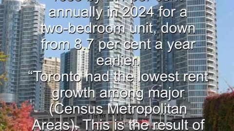 Toronto saw lowest rent growth of all major Canadian cities in 2024: report
