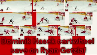 Prototype 217: Dominik Hasek cartwheel save on Ryan Getzlaf