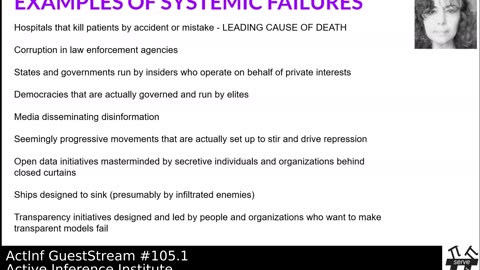 ActInf GuestStream 105.1 ~ Paola Di Maio: "Systemic Deviation, A Key to Explain Systemic Failures"