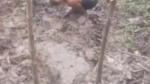 Playing in the mud