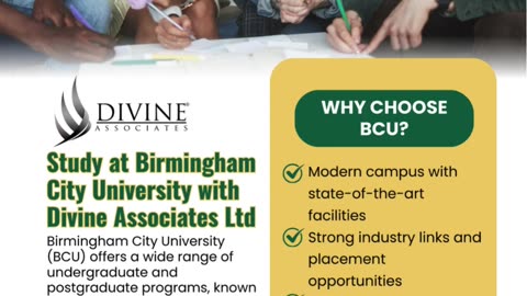 Study at Birmingham City University with Divine Associates Ltd