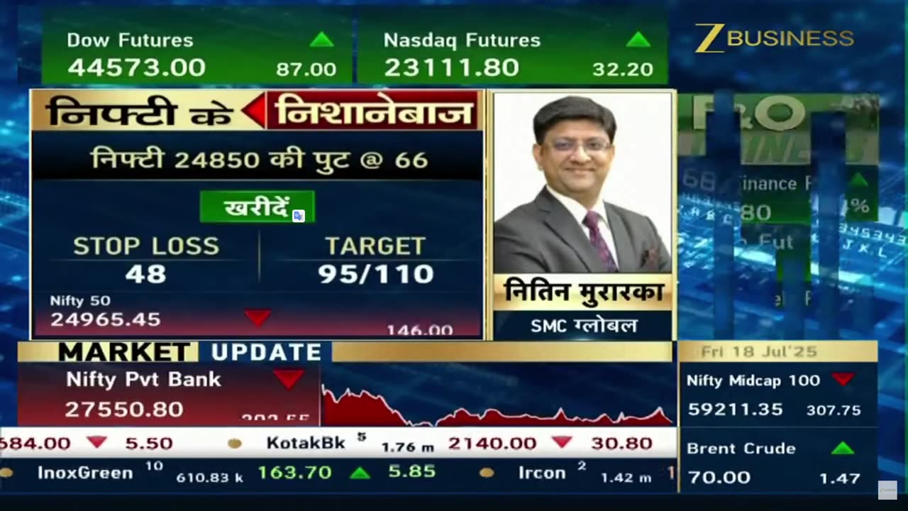 First Trade 18th July 2025 : Zee Business Live | Share Market Live Updates | Stock Market News