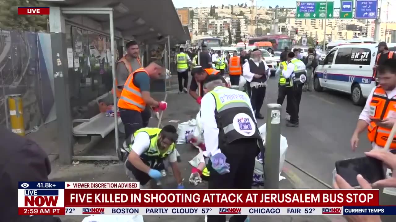 5 killed in shooting attack at Jerusalem bus stop