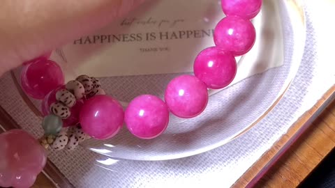 Pink Chalcedony Kitten Paw Bracelet – 10mm Cute Healing Stone for Calm and Love