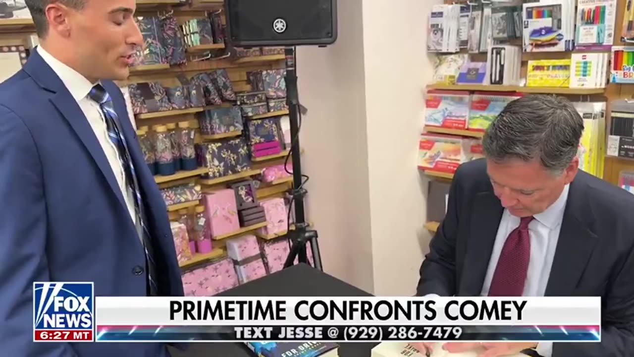 Jesse Watters sends Johnny to a book signing to see if Jim Comey would sign