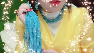 250618-11 Sleeping Beauty Turquoise Bead Strand: Flowing Liquid Blues Around the Neck