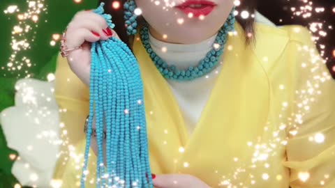 250618-11 Sleeping Beauty Turquoise Bead Strand: Flowing Liquid Blues Around the Neck