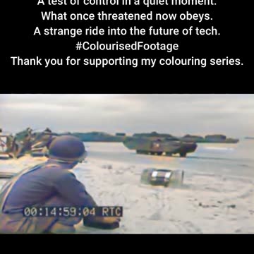 US Soldier Rides German RC Mine Prototype #ColourisedHistory