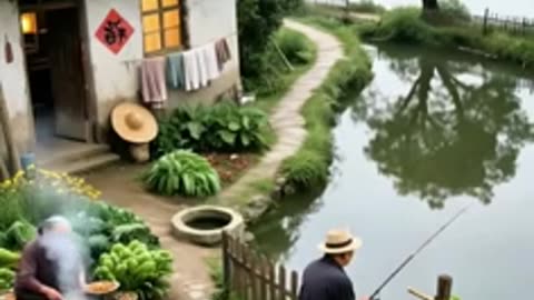 The small house and garden along with his smile
