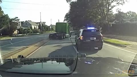 Cobb County Sheriff’s Office chases bobtail tractor-trailer, then crashes into a fence