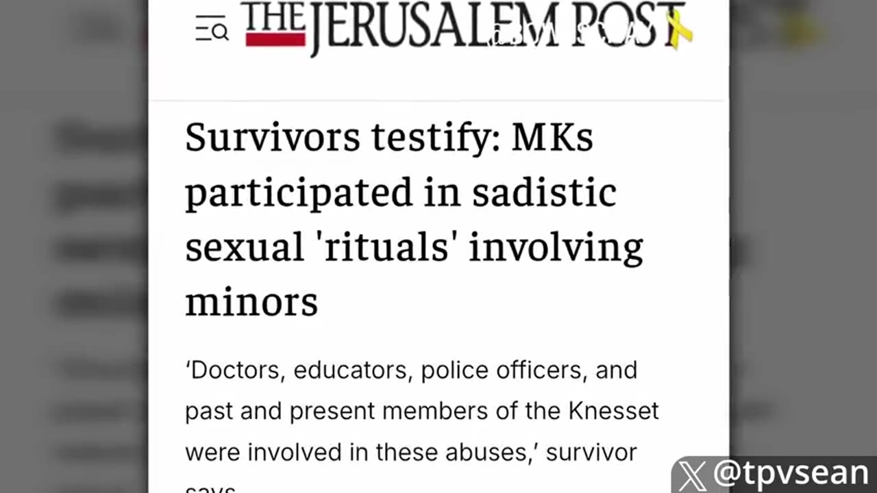 Israel Set To Become First Nation To Eradicate Age of Consent Laws: "Pedophilia Is a Human Right"