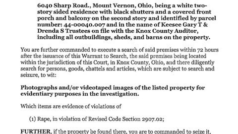 Search Warrant | Gary Thomas Keesee, Jr. | Records Request