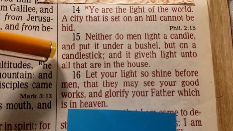 Ye are the light of the world. A city that is set on an hill cannot be hid.