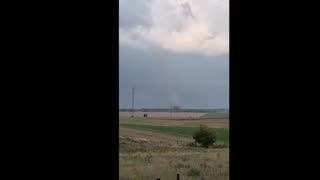 Trąba lądowa na polach w miejscowości Marklowice w województwie śląskim.