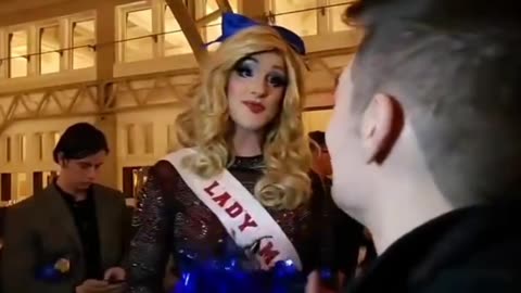 A young Nick Fuentes confronts Lady Maga lol