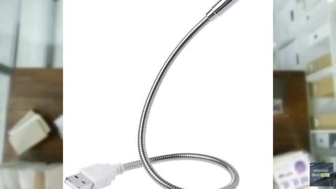 TypoGrove USB-Powered Adjustable LED Desk Lamp - Metallic Silver Finish with Dim