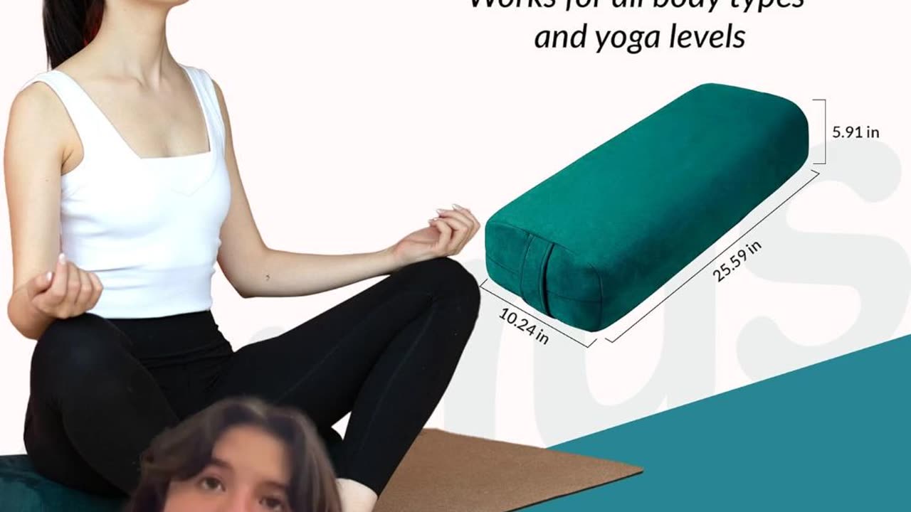 Gurus Super Soft & Firm Yoga Bolster Pillow, Lightweight, Easy to Carry with Handles, Rectangular