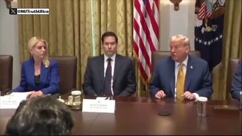 President Trump interrupts Question to Pam Bondi about Jeffrey Epstein tape missing 1 minute