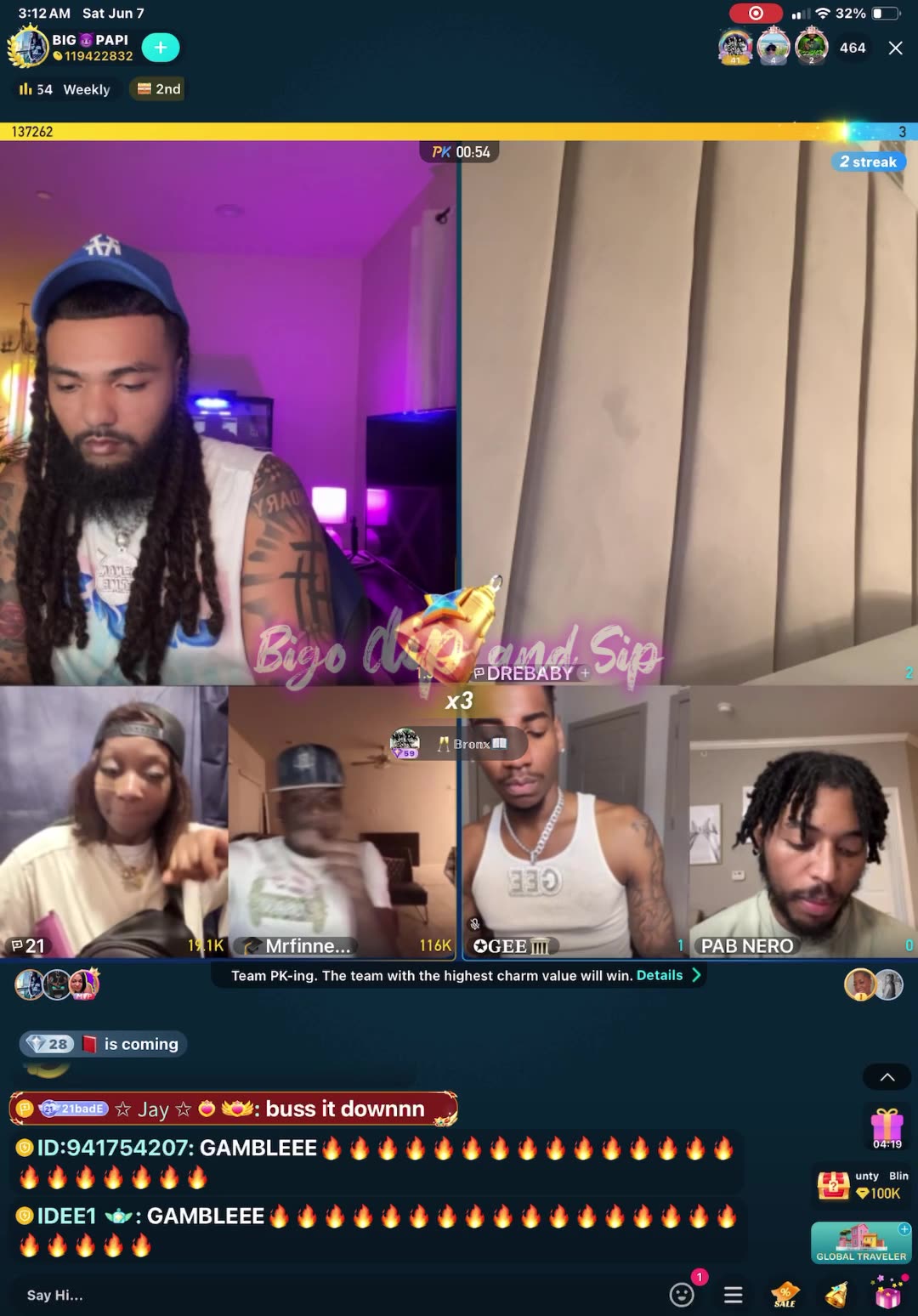 Team PK Papi 21BB Moet Gee Pablo DreBaby ft pics of Moet 6/7/25 #bigoclipandsip