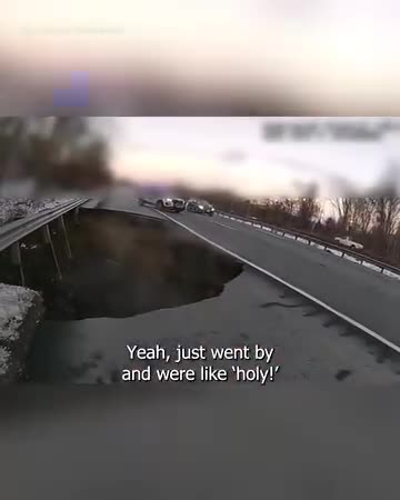 Police body-camera footage captured the massive hole that has shuttered the roadway since December.