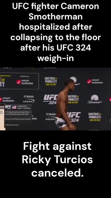 UFC fighter Cameron Smotherman hospitalized after collapsing to the floor