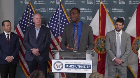Attorney General James Uthmeier joins FDA Commissioner Dr. Marty Makary at Tampa General Hospital.