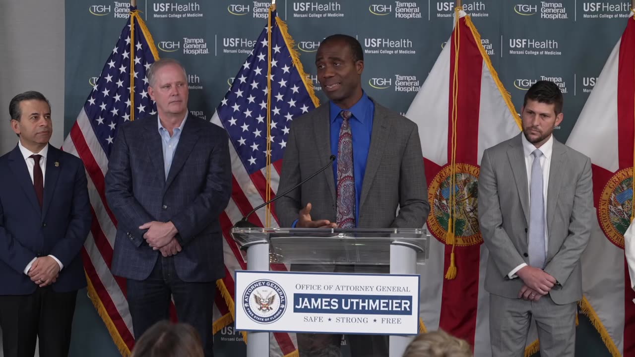 Attorney General James Uthmeier joins FDA Commissioner Dr. Marty Makary at Tampa General Hospital.