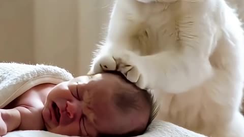Cutest Cat Babysitter Ever! Funny cat video