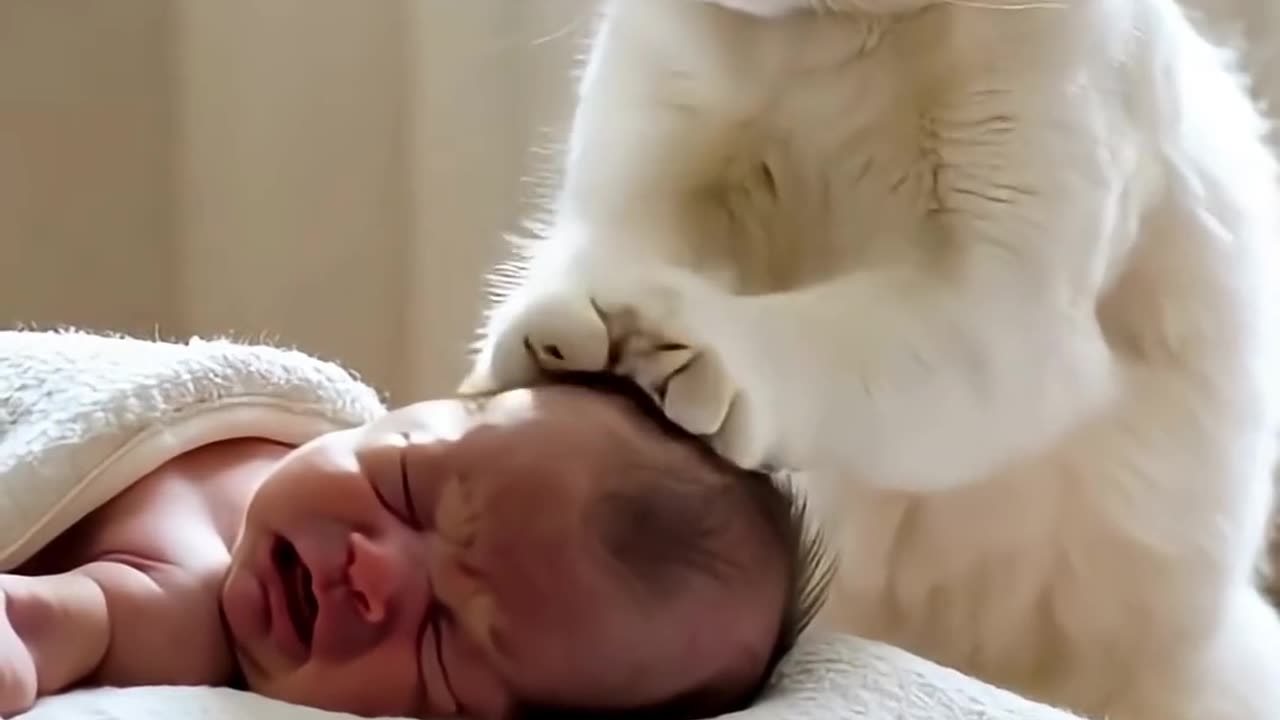 Cutest Cat Babysitter Ever! Funny cat video