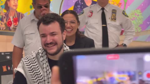 AOC escorts a pro-Hamas supporter out of ICE custody.. 👀